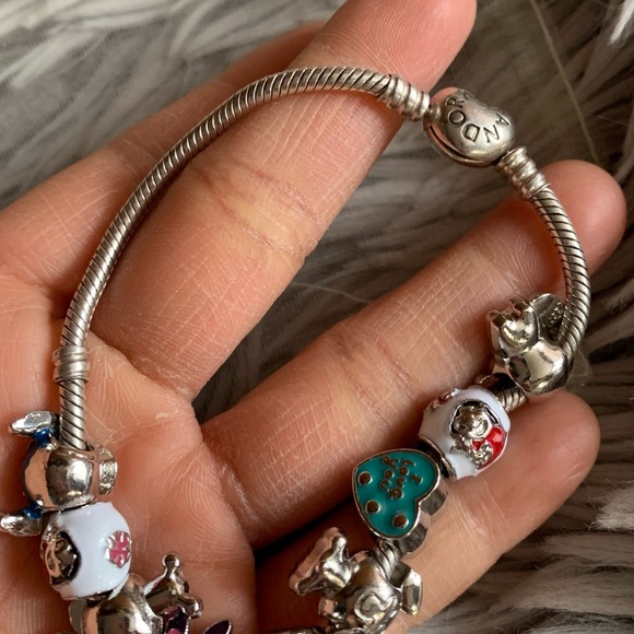 Pandora Heart Clasp Bracelet w/ 9 NEW Disney Lilo & Stitch Theme Charms - Picture 5 of 9